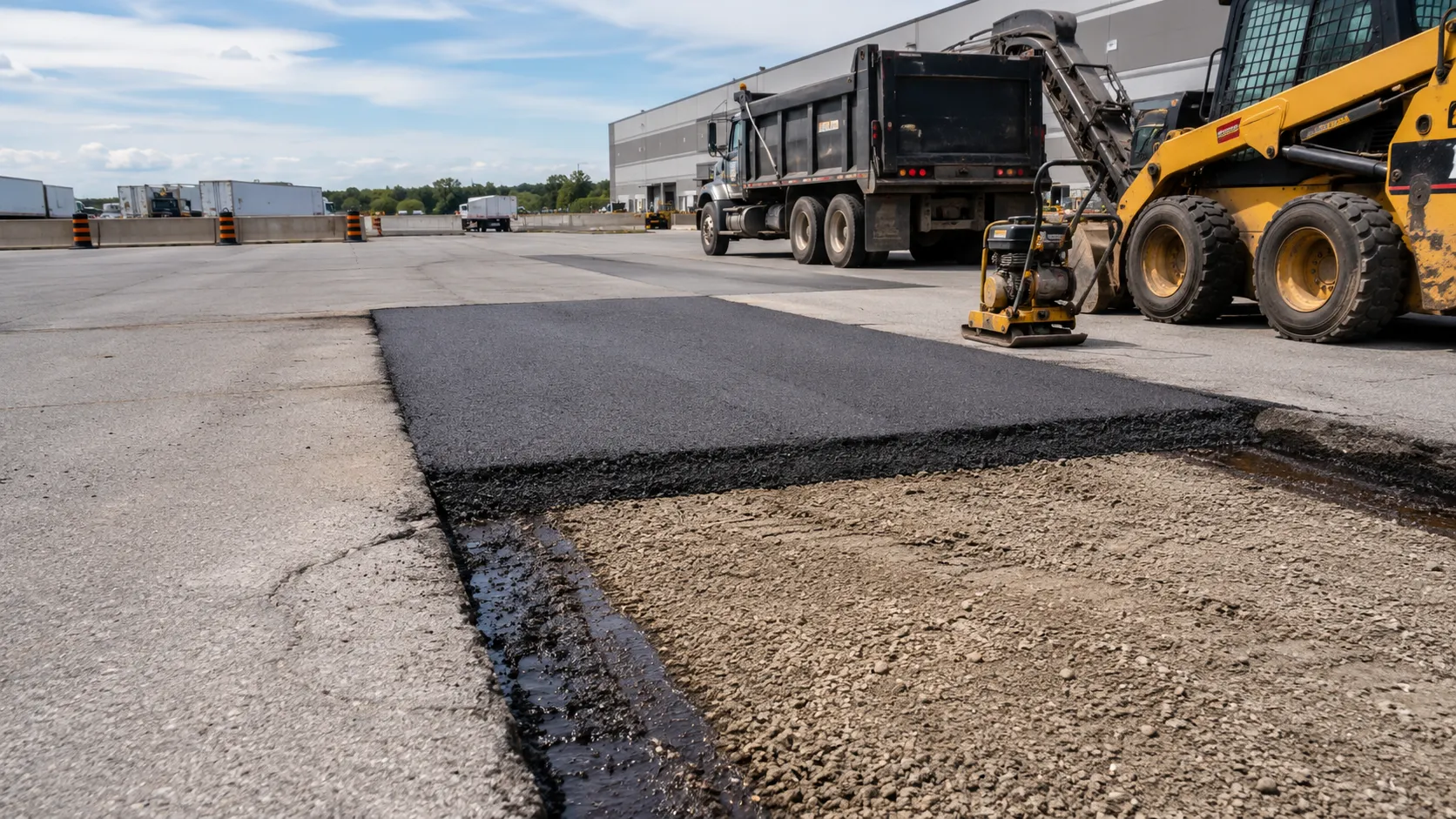 Asphalt Repair and Patching in Markham, Ontario, self-performed and completed by Harrowgate Group
