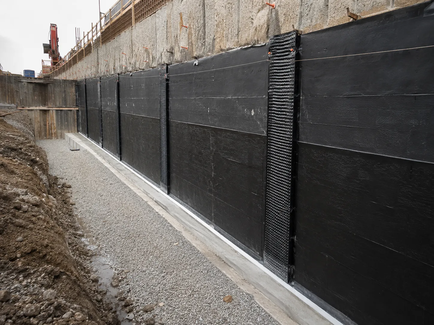 Completed Below-Grade Waterproofing installation in Ajax by Harrowgate Group