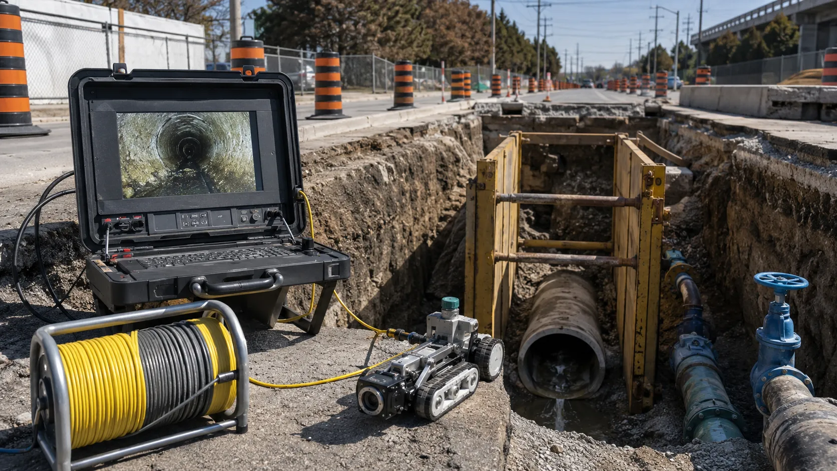 CCTV Sewer Inspection in Markham, Ontario, self-performed and completed by Harrowgate Group