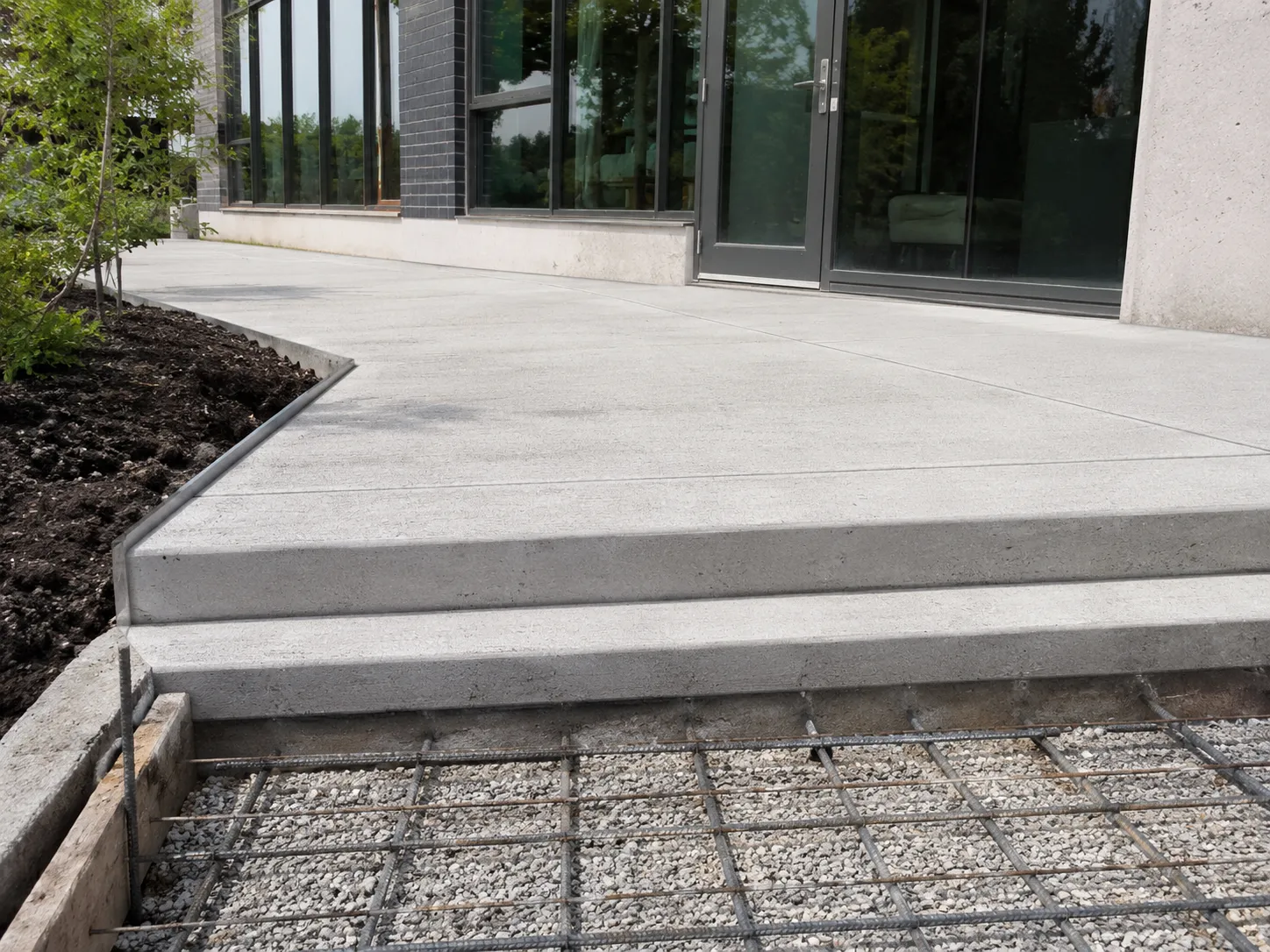 Completed Commercial Concrete Patios and Landings installation in Markham by Harrowgate Group