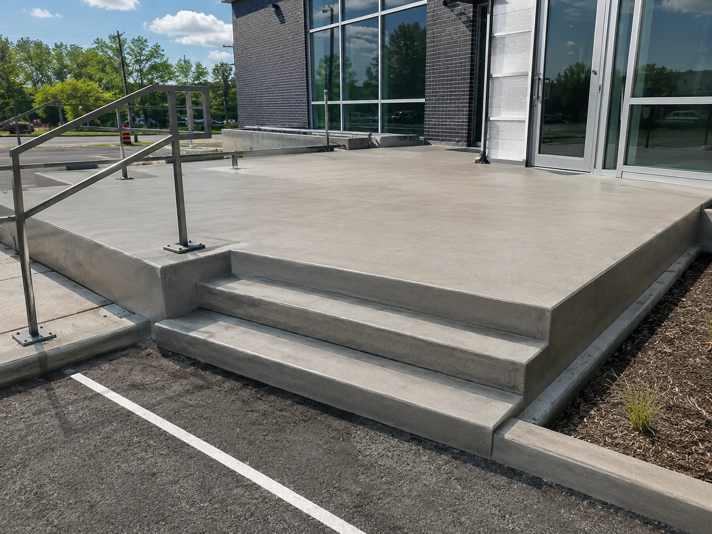 Where commercial concrete patios and landings are needed in Markham for Commercial Concrete Patios and Landings in Markham