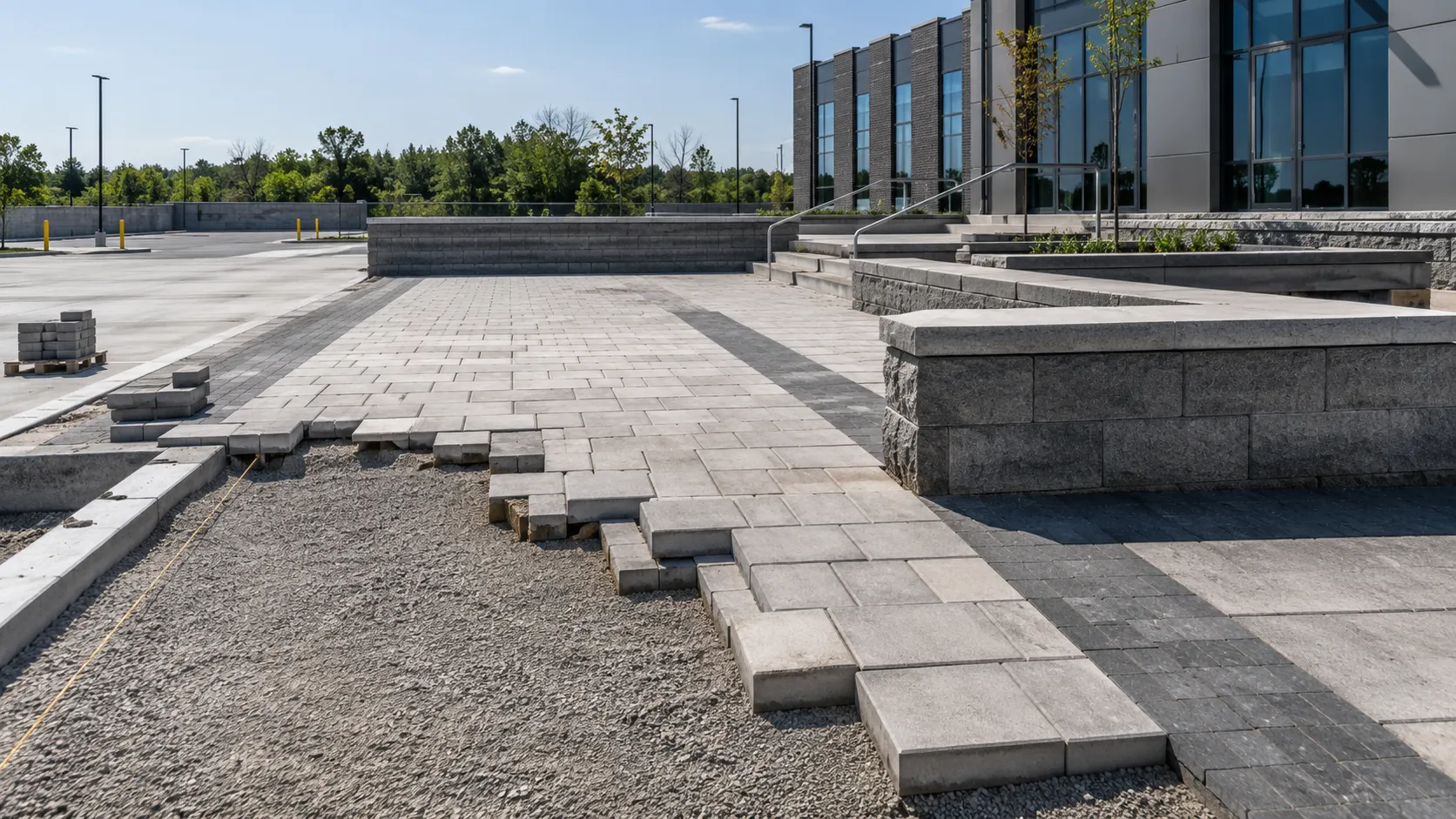 Commercial Hardscaping in Markham, Ontario, self-performed and completed by Harrowgate Group