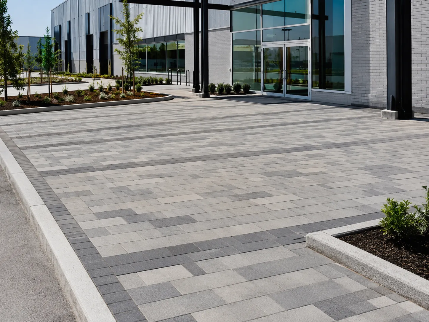 Completed Commercial Interlock and Pavers installation in Pickering by Harrowgate Group