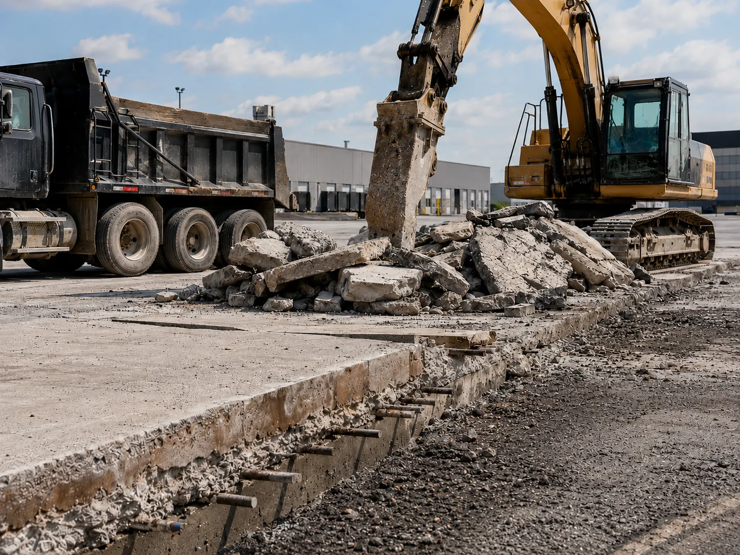 Concrete and Asphalt Removal in Markham being built and completed on site by Harrowgate Group