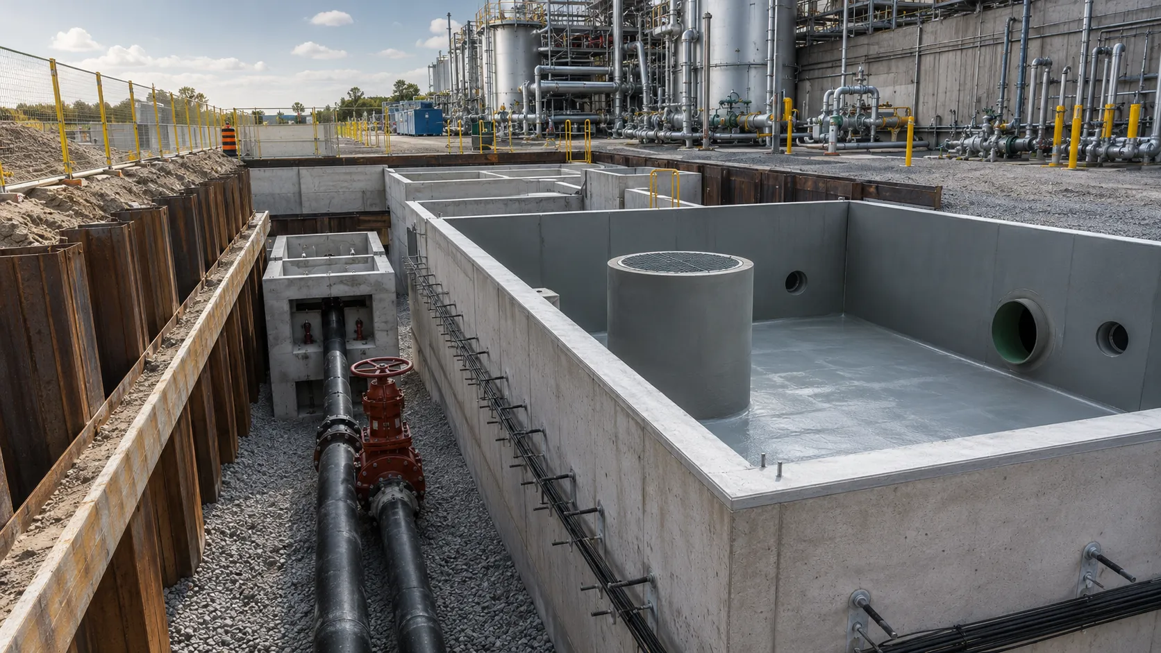 Concrete Containment Structures in Ajax, Ontario, self-performed and completed by Harrowgate Group