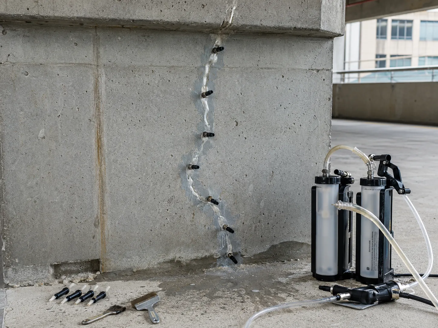 Completed Concrete Crack Repair and Injection installation in Aurora by Harrowgate Group