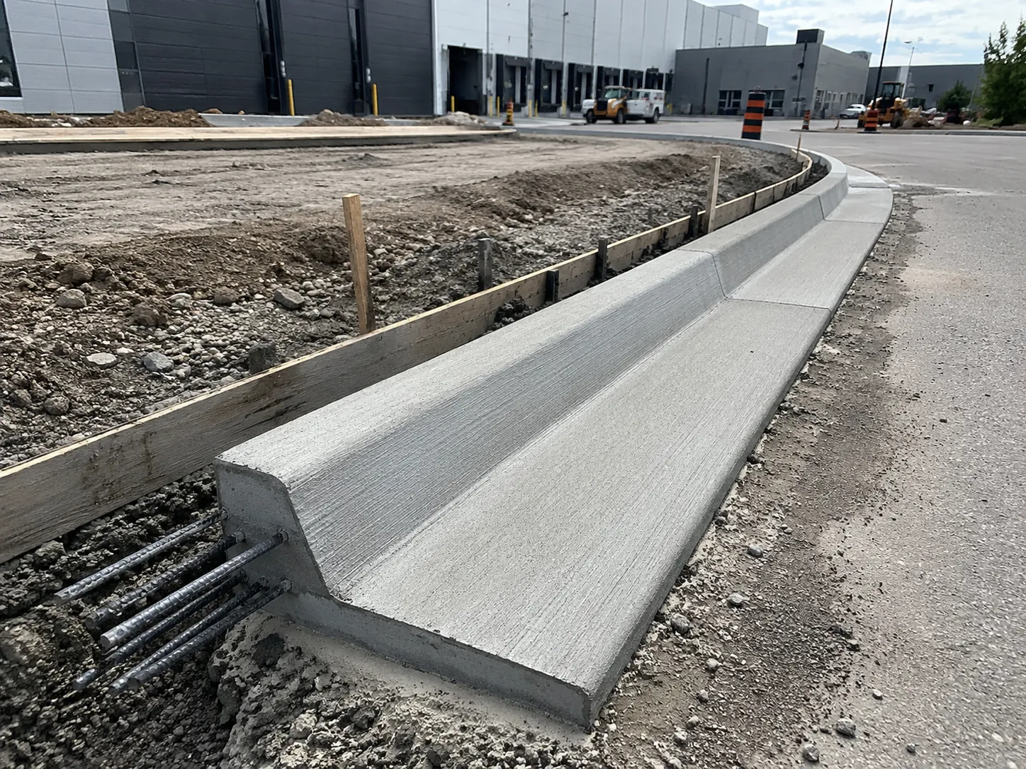 Completed Concrete Curbs and Gutters installation in Brampton by Harrowgate Group
