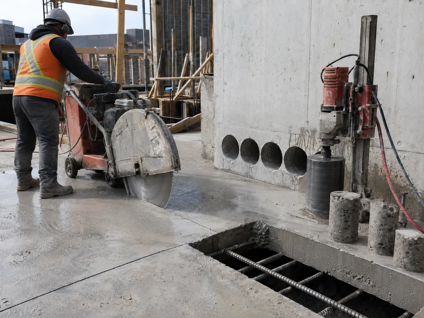 Completed Concrete Cutting and Coring installation in Hamilton by Harrowgate Group