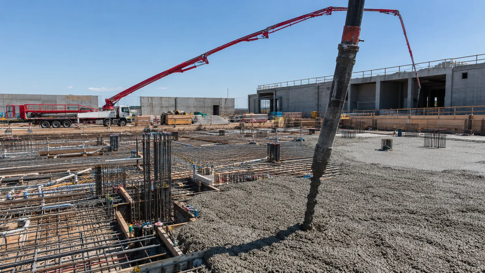 Concrete Pumping and Placing, self-performed and completed by Harrowgate Group