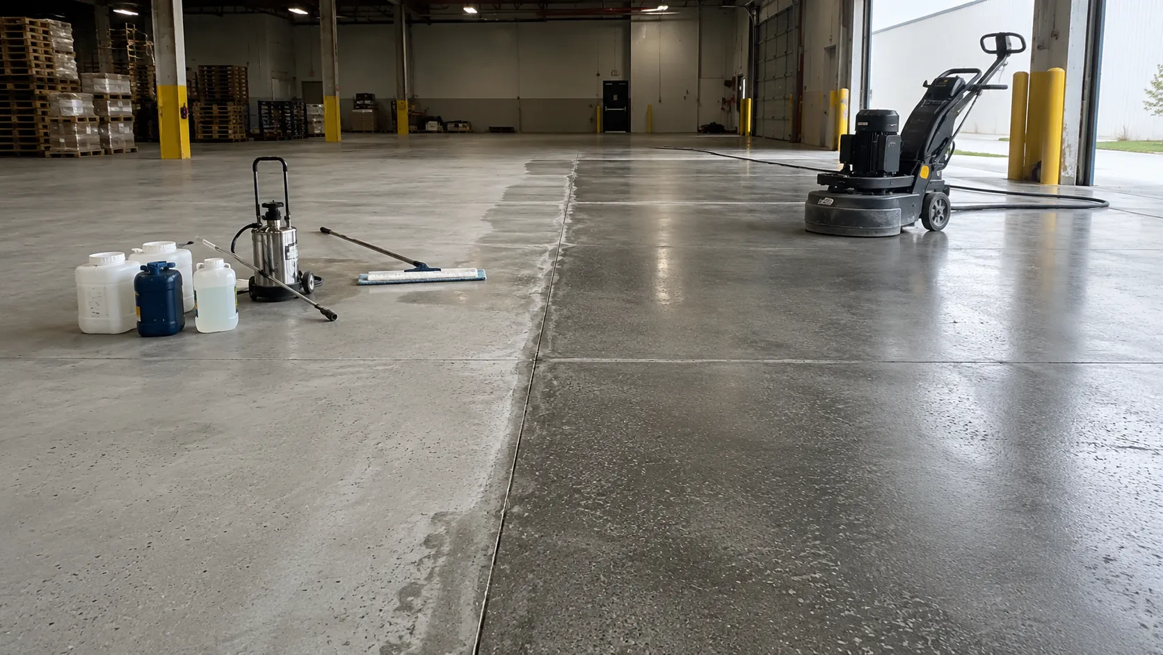 Concrete Sealing and Densifying in Pickering, Ontario, self-performed and completed by Harrowgate Group