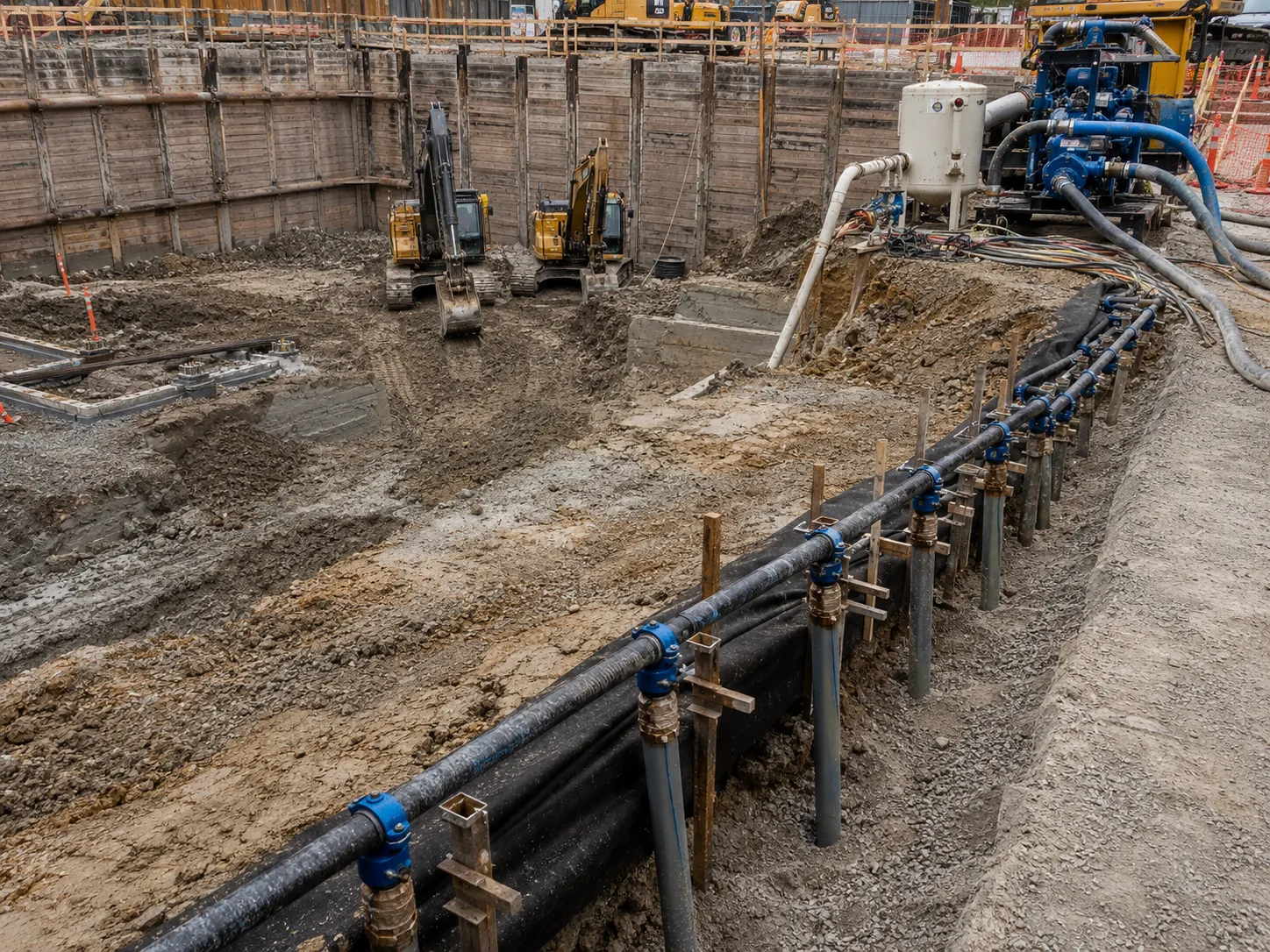 Construction Dewatering in Ajax being built and completed on site by Harrowgate Group