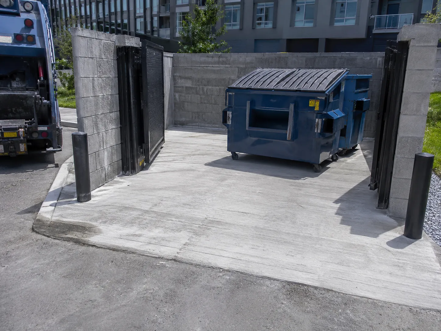 Completed Dumpster and Enclosure Pads installation in Toronto by Harrowgate Group