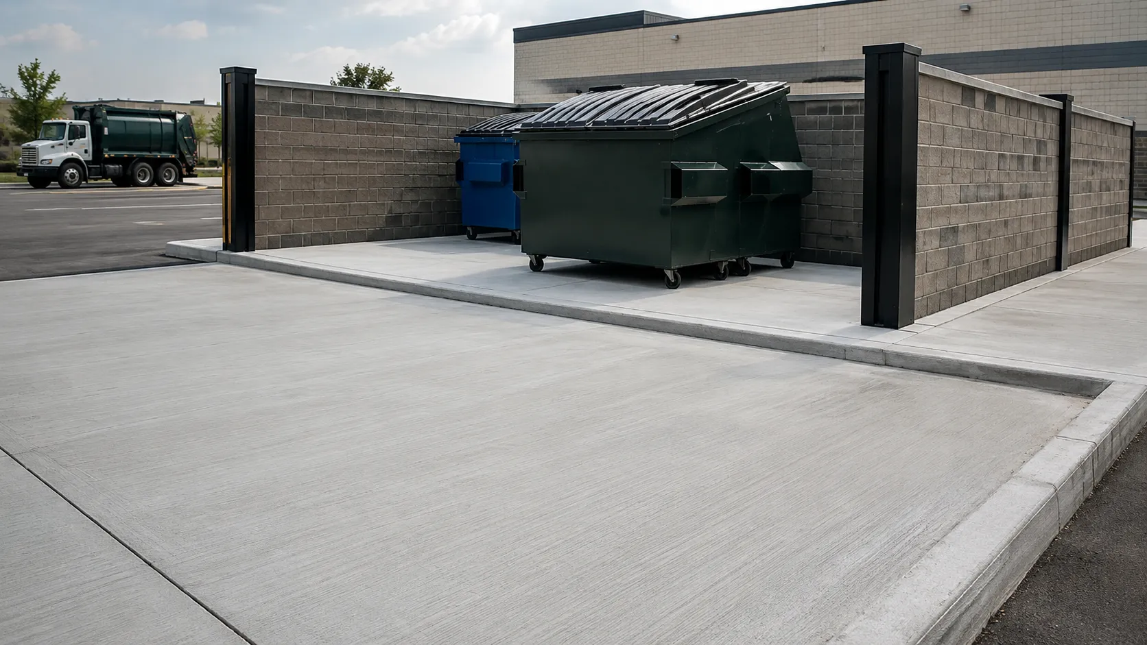 Dumpster and Enclosure Pads in Toronto, Ontario, self-performed and completed by Harrowgate Group