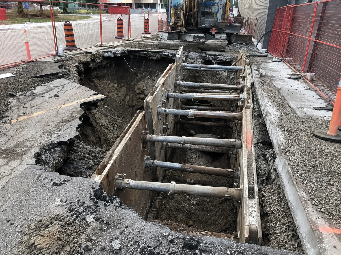 Completed Emergency Excavation and Shoring installation in Markham by Harrowgate Group