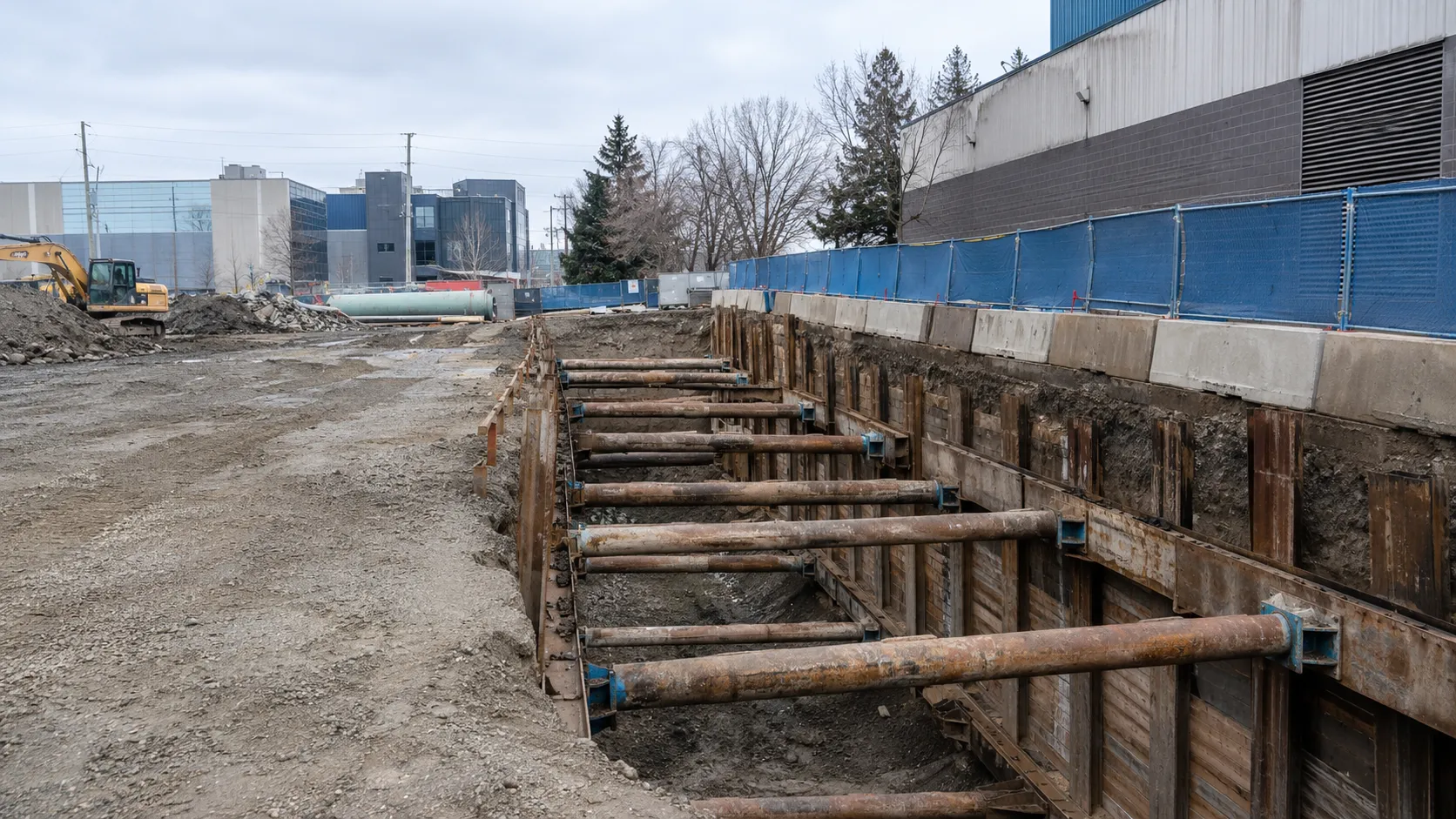 Emergency Excavation and Shoring in Markham, Ontario, self-performed and completed by Harrowgate Group