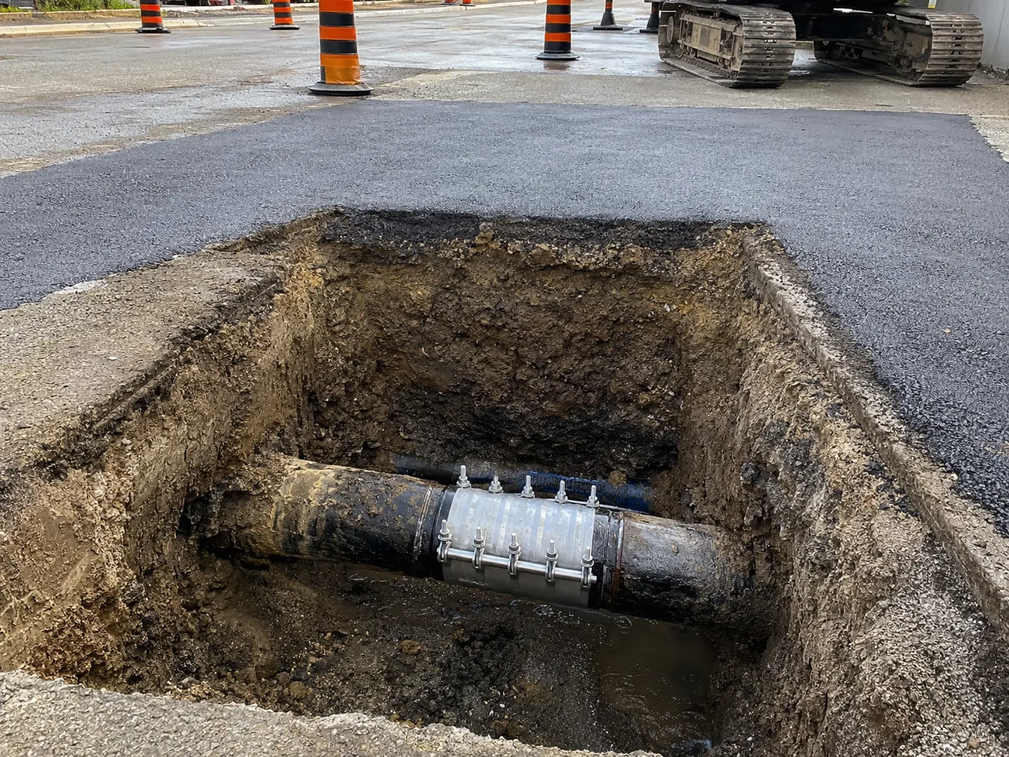 Completed Emergency Watermain Repair installation in Markham by Harrowgate Group