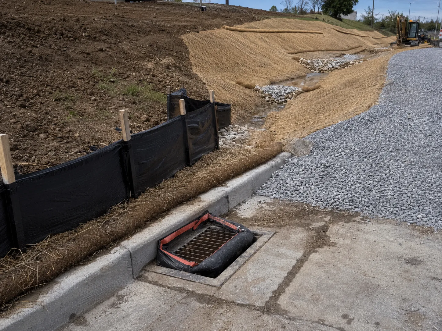Completed Erosion and Sediment Control installation in Pickering by Harrowgate Group