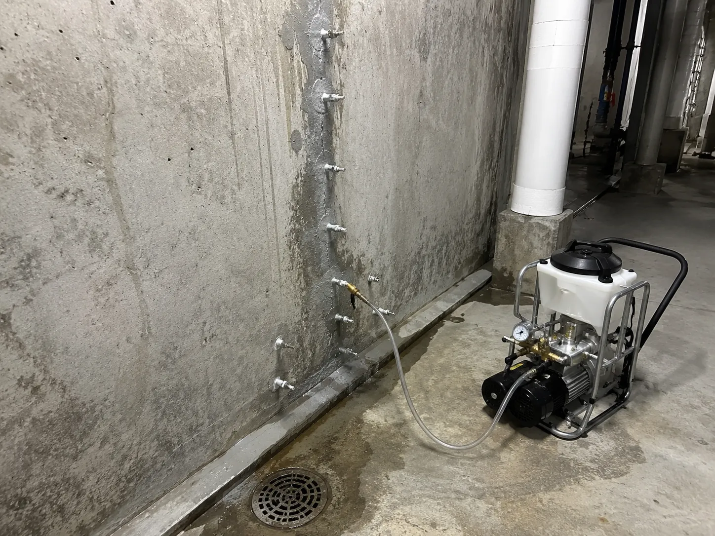 Completed Foundation Crack Injection installation in Aurora by Harrowgate Group