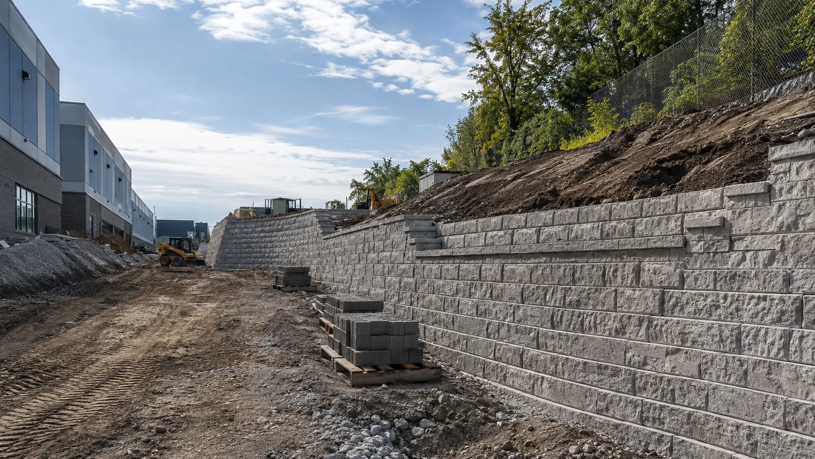 Landscape Retaining Walls in Markham, Ontario, self-performed and completed by Harrowgate Group