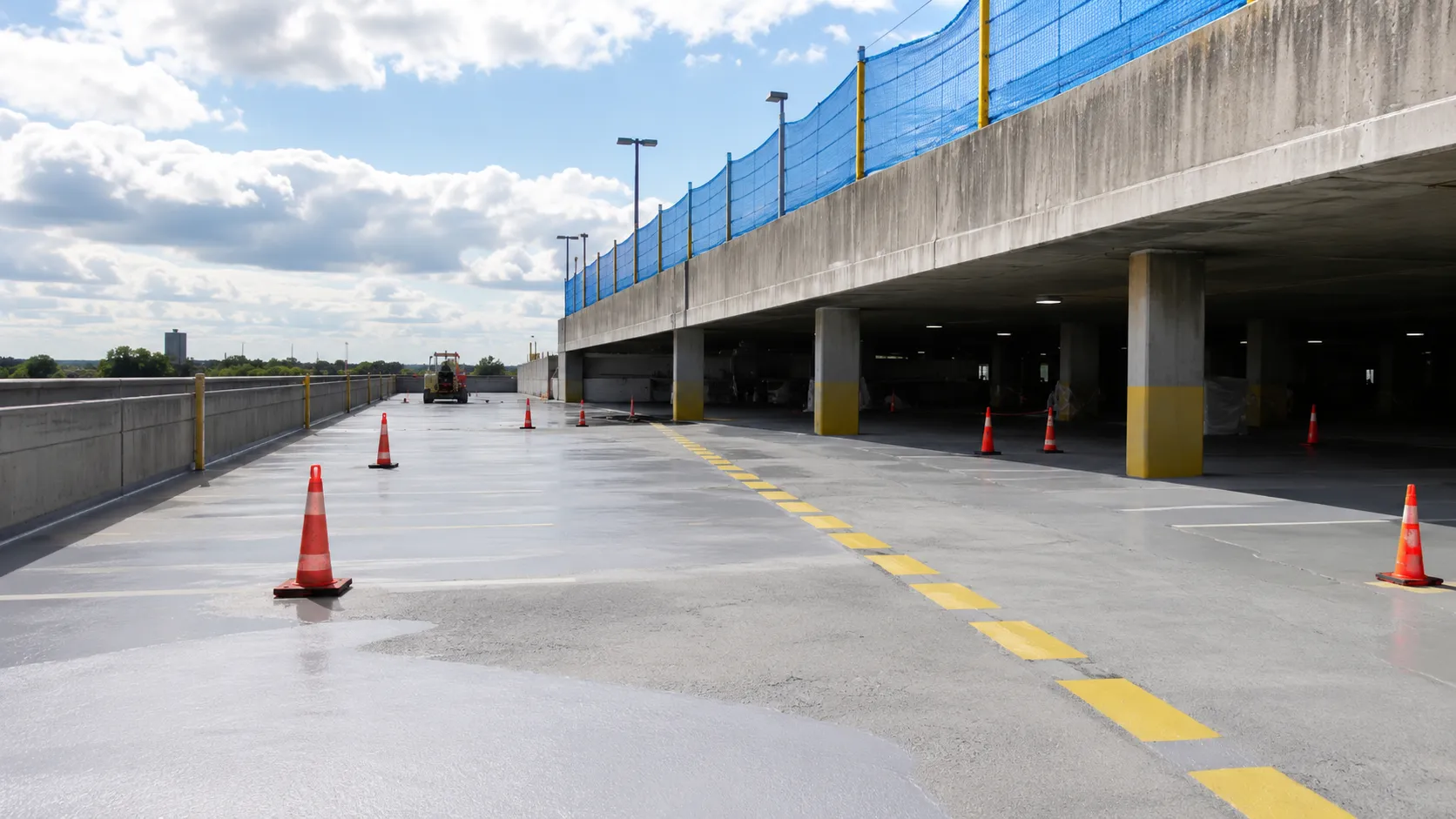 Parking Structure Repair in Aurora, Ontario, self-performed and completed by Harrowgate Group