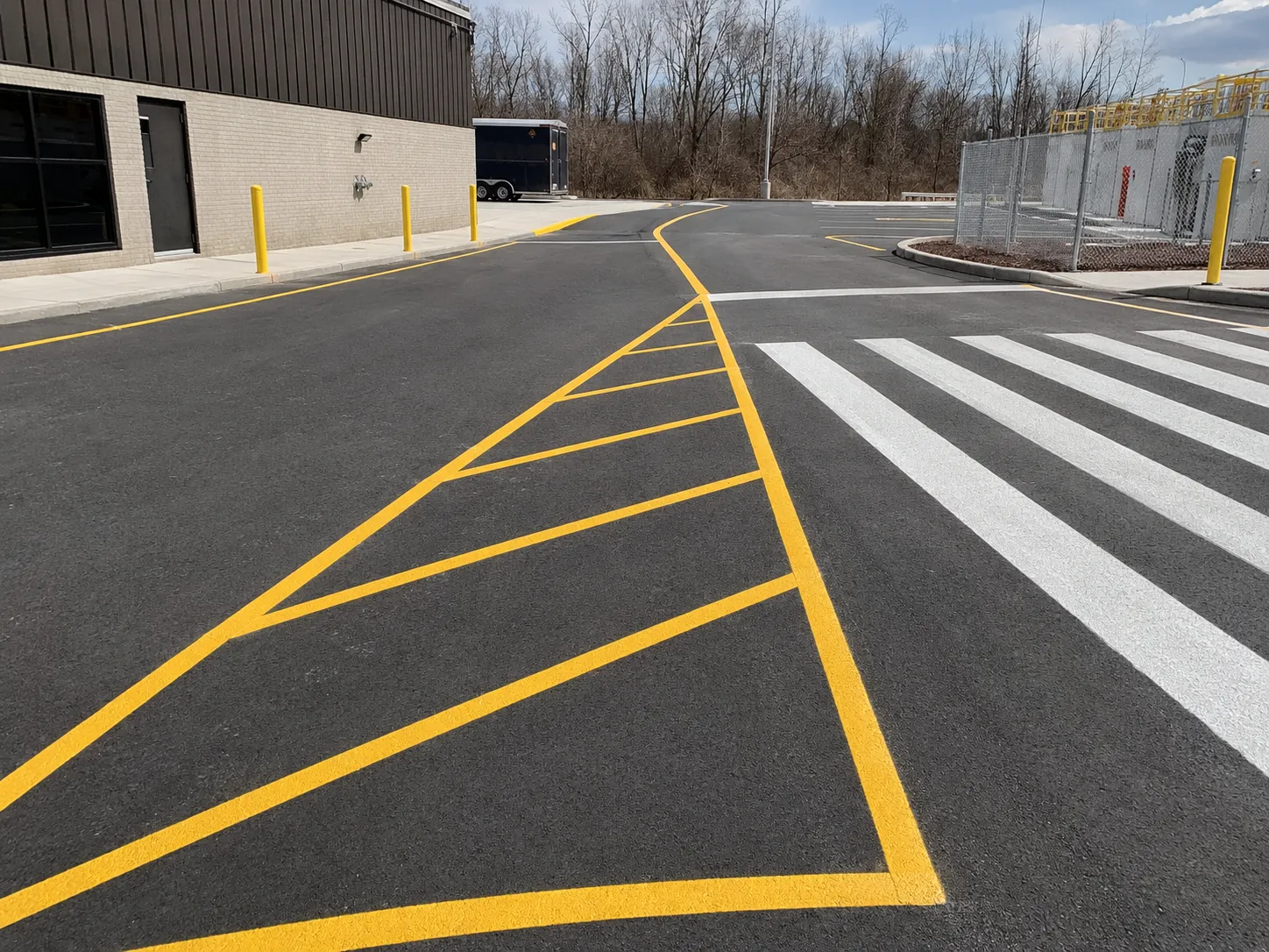 Completed Pavement Line Marking installation in Hamilton by Harrowgate Group