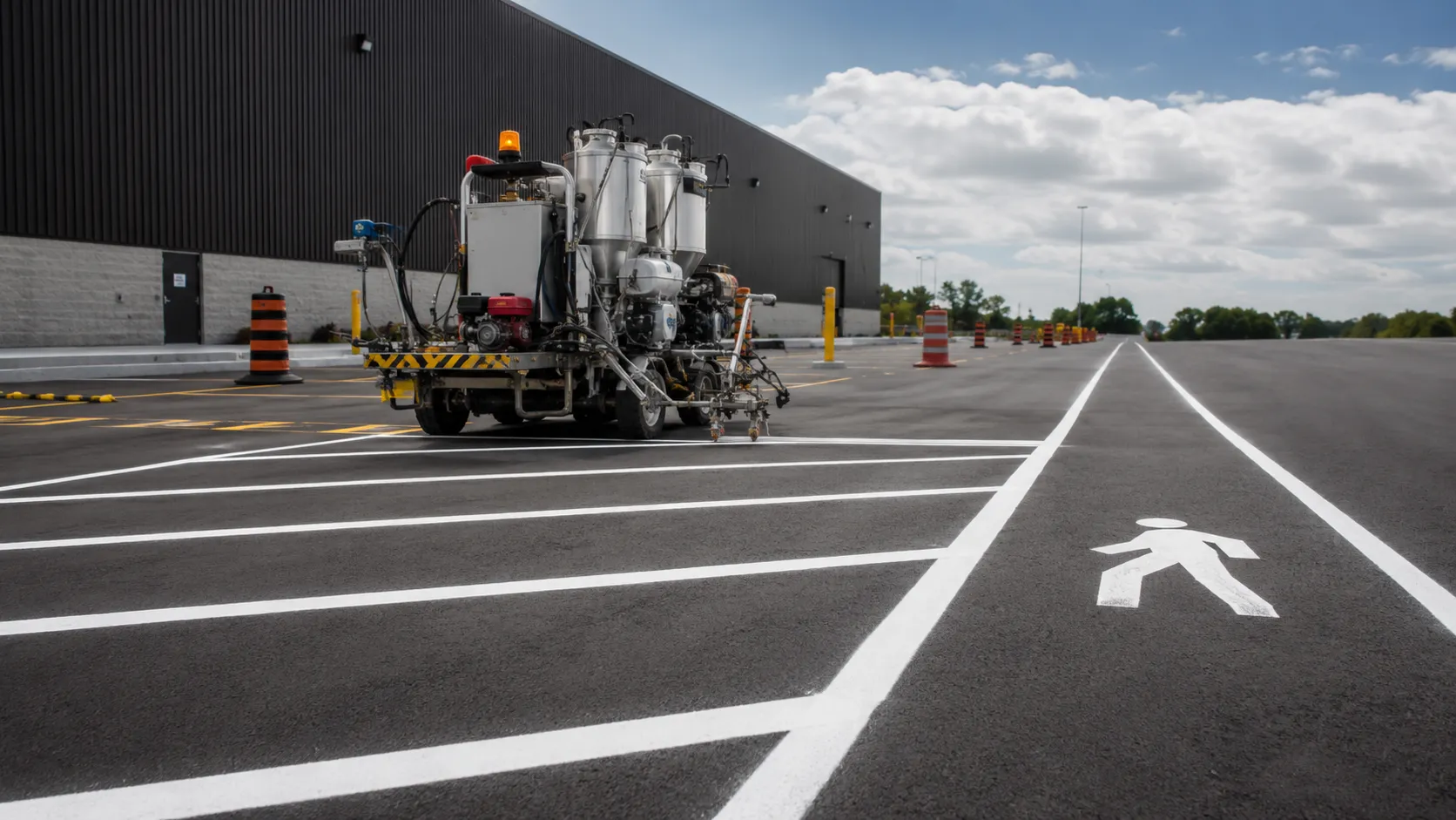 Pavement Line Marking in Hamilton, Ontario, self-performed and completed by Harrowgate Group