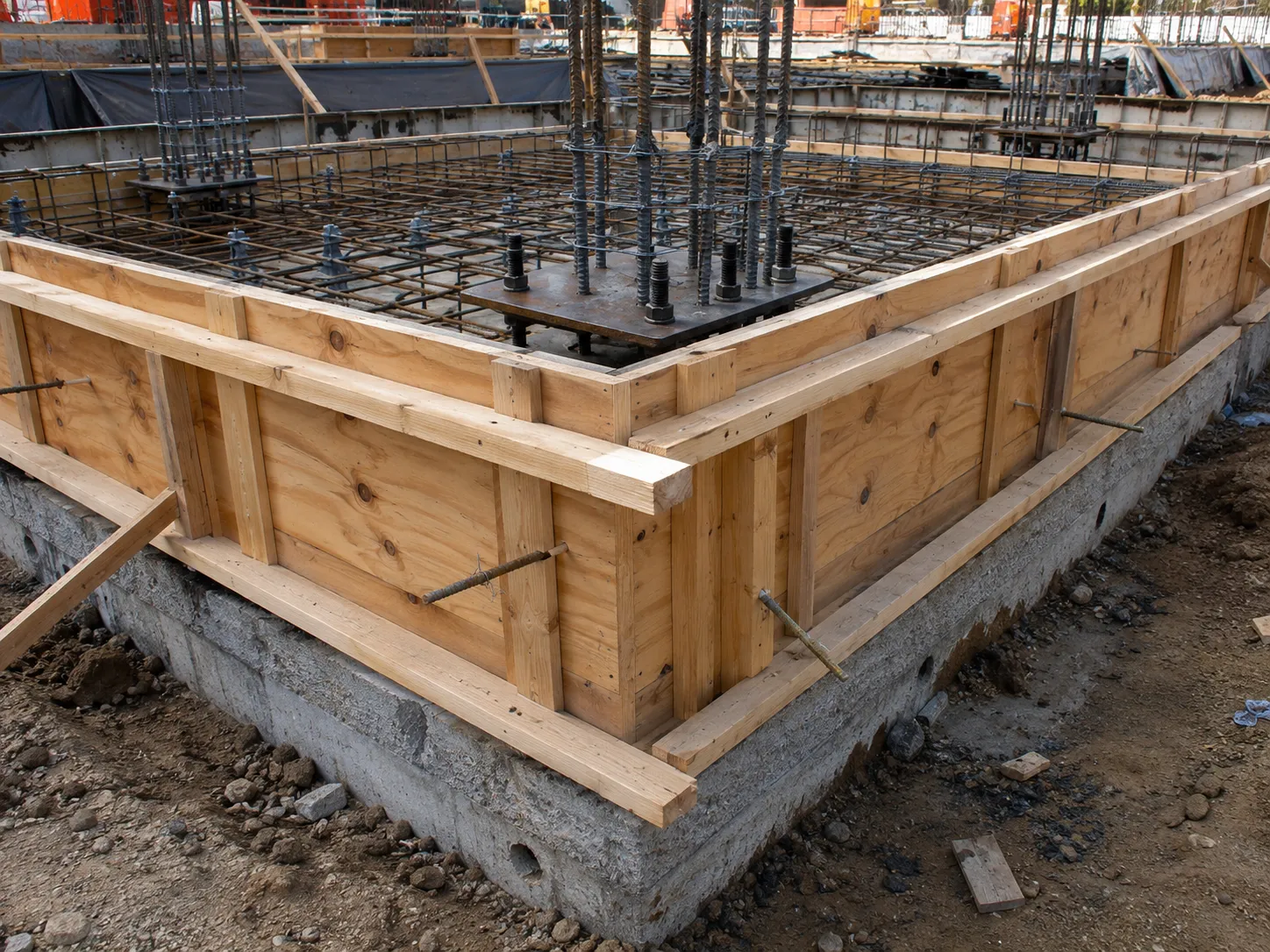 Pile Caps and Grade Beams in Toronto being built and completed on site by Harrowgate Group