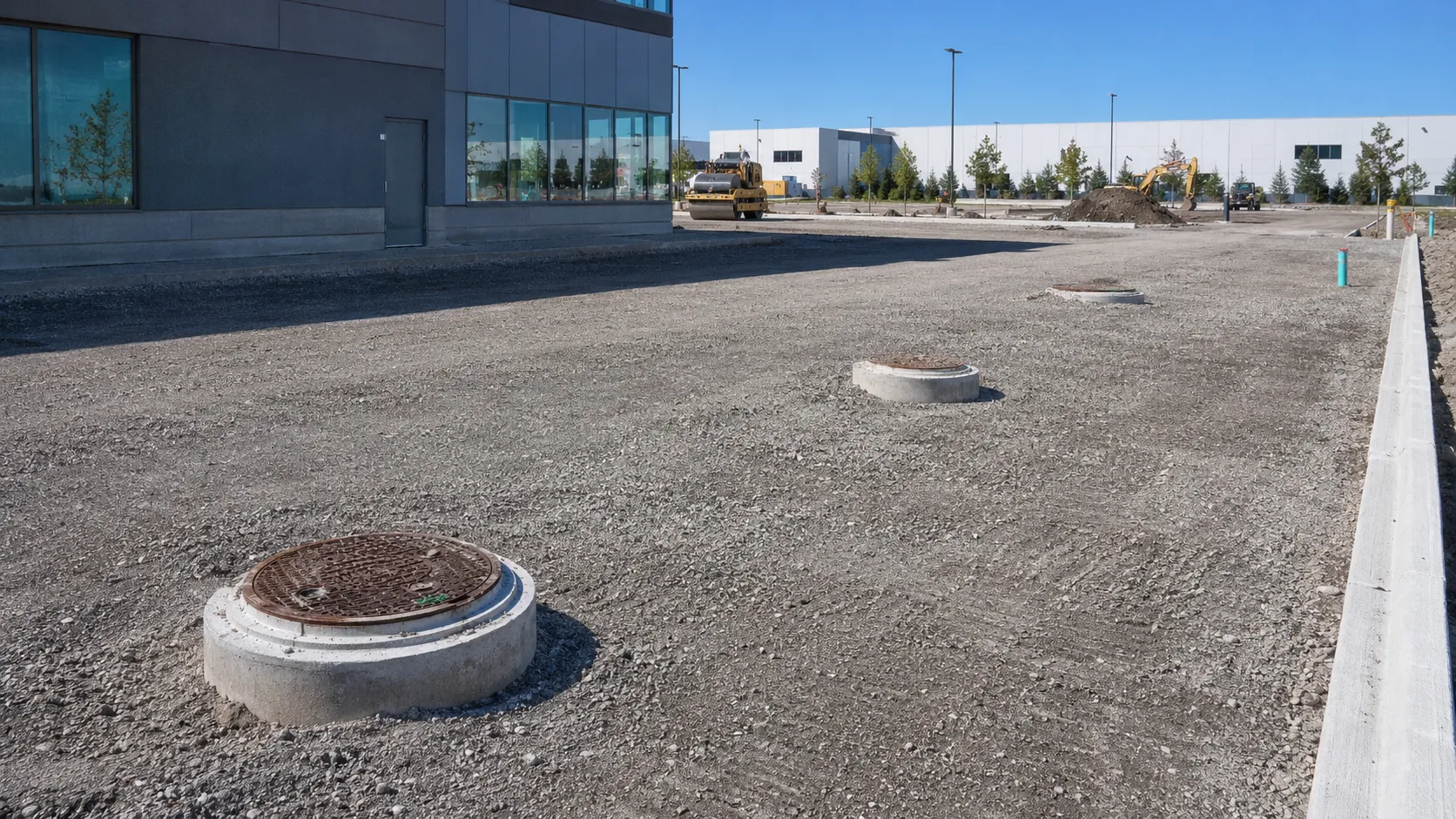 Sanitary Sewer Installation in Markham, Ontario, self-performed and completed by Harrowgate Group