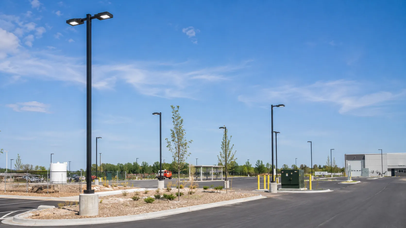 Site and Parking Lot Lighting in Vaughan, Ontario, self-performed and completed by Harrowgate Group