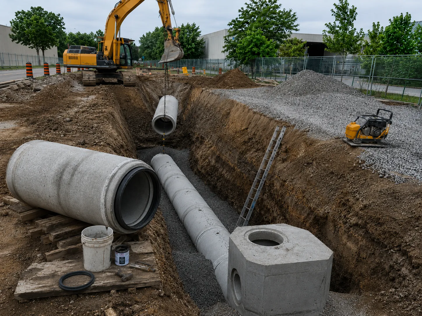 Completed Site Servicing Contractor installation by Harrowgate Group