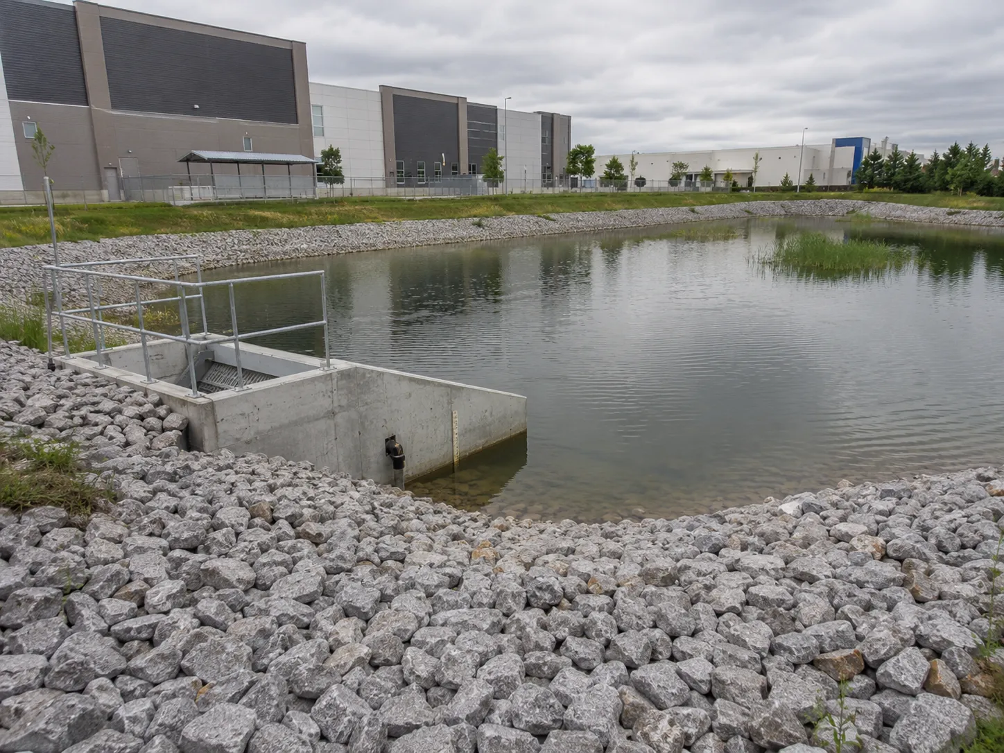 Completed Stormwater Management Ponds installation in Aurora by Harrowgate Group