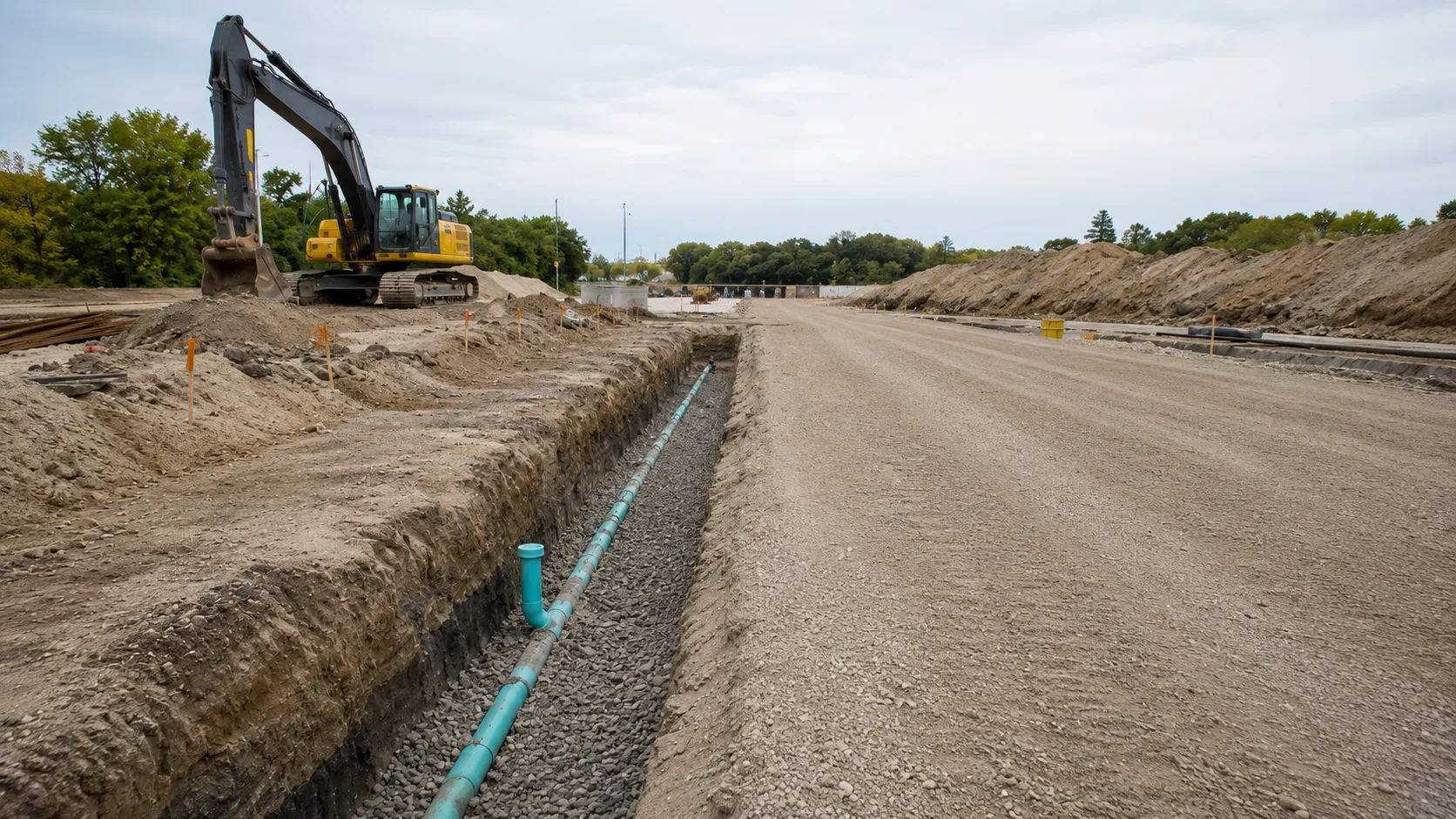 Trenching in Vaughan, Ontario, self-performed and completed by Harrowgate Group
