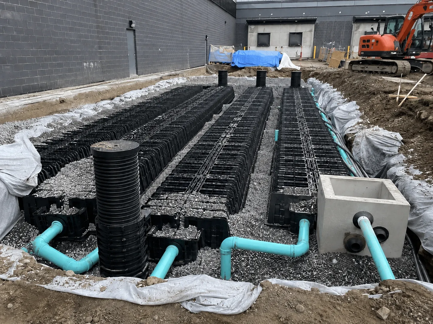 Completed Underground Stormwater Systems installation in Markham by Harrowgate Group