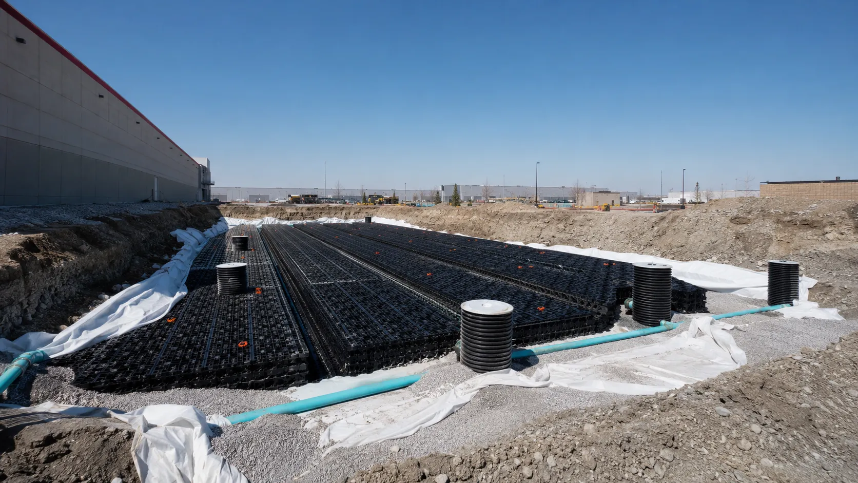 Underground Stormwater Systems in Markham, Ontario, self-performed and completed by Harrowgate Group
