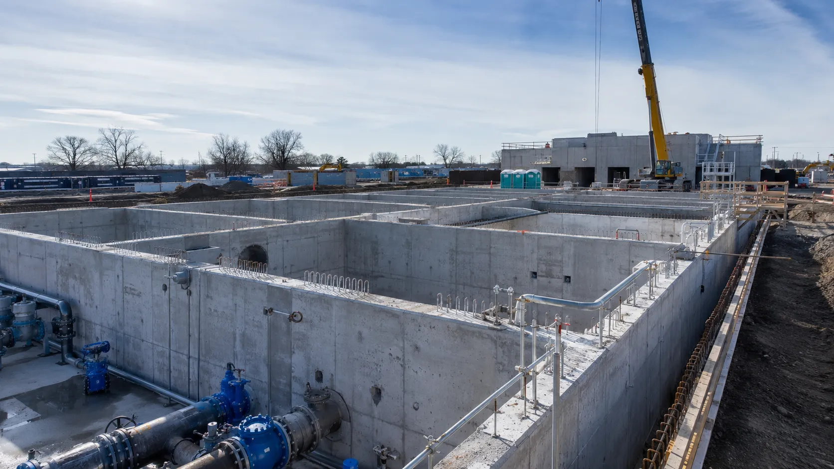 Water and Wastewater Treatment Plant Construction in Ajax, Ontario, self-performed and completed by Harrowgate Group