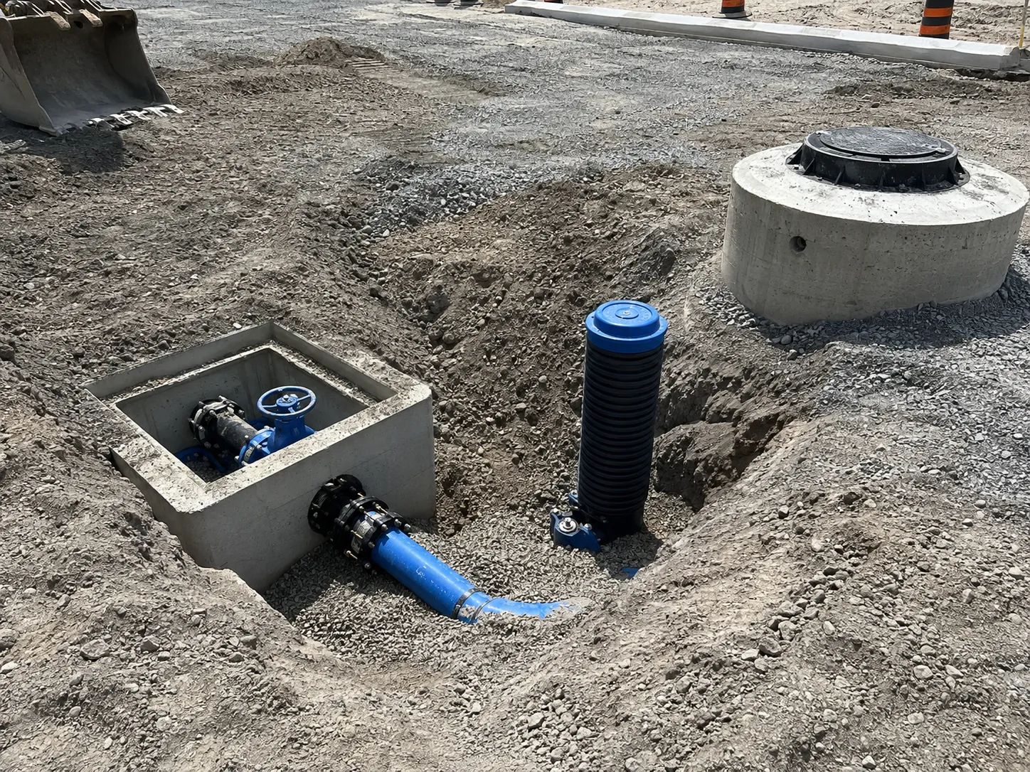 Watermain Installation in Ajax being built and completed on site by Harrowgate Group