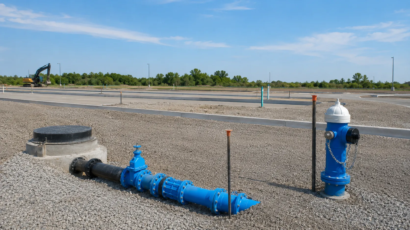 Watermain Installation in Ajax, Ontario, self-performed and completed by Harrowgate Group