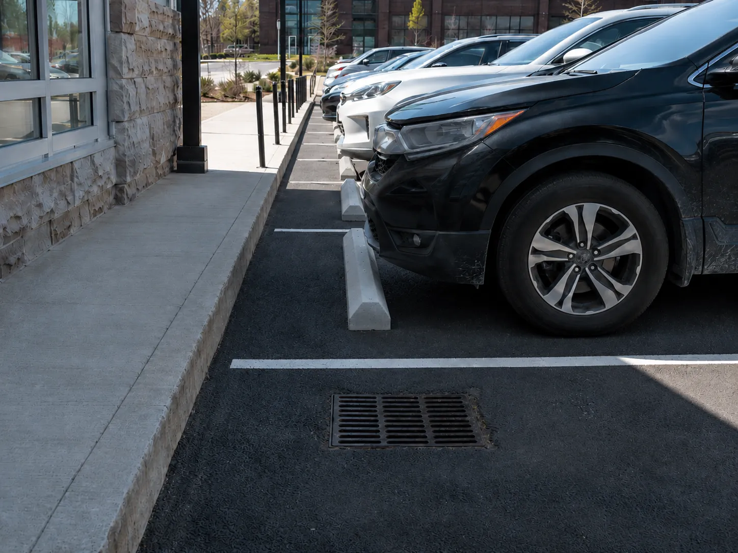 Completed Wheel Stops and Parking Curbs installation in Markham by Harrowgate Group