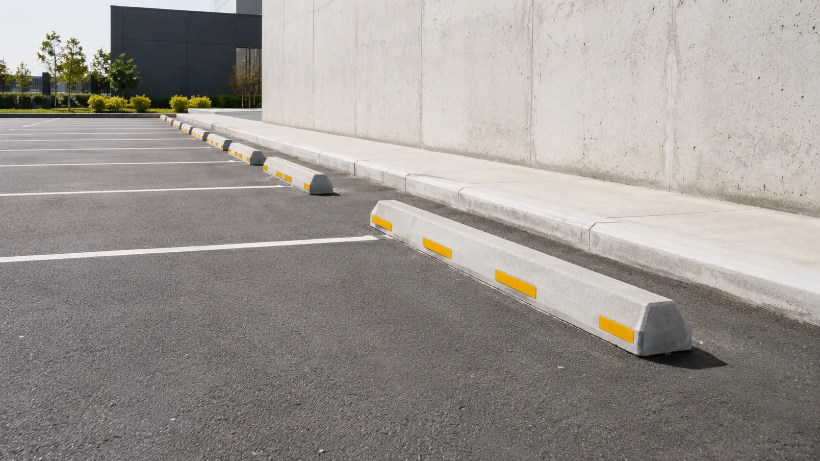 Wheel Stops and Parking Curbs in Markham, Ontario, self-performed and completed by Harrowgate Group